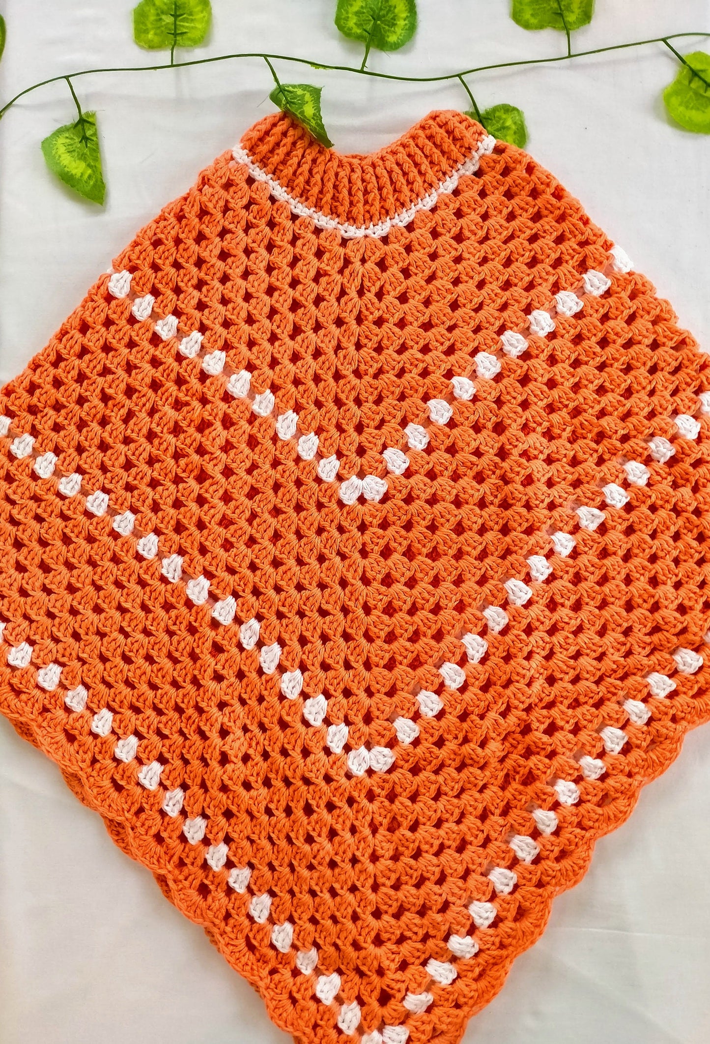 Handmade Wool Poncho - Patterned