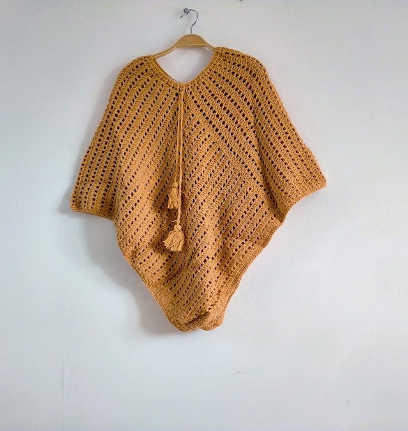 Handmade Wool Poncho - One Colour