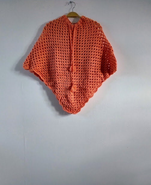 Handmade Wool Poncho - One Colour