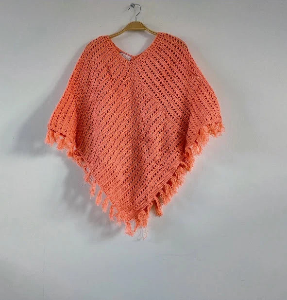 Handmade Wool Poncho - One Colour