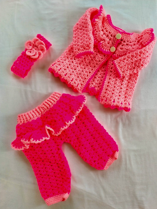 Handmade Baby Set - Cherry Blossom Pink