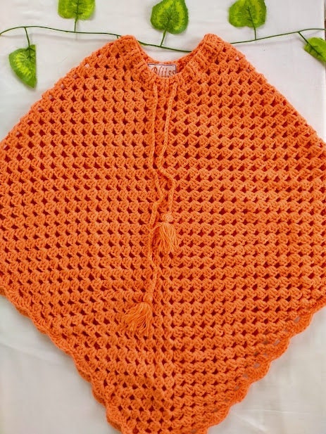 Handmade Wool Poncho - One Colour