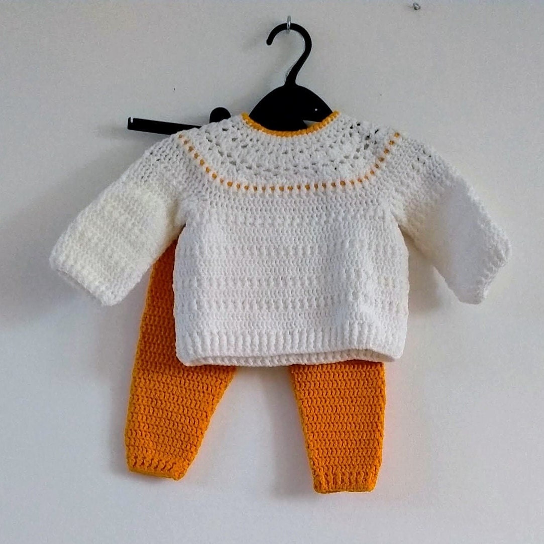 Handmade Baby Girl Set - Marigold Yellow