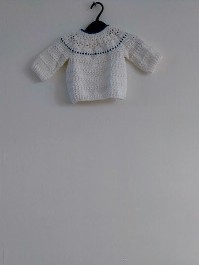Handmade Baby Set - Sapphire Blue+White