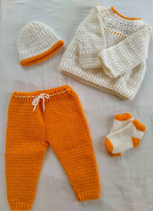 Handmade Baby Unisex  Set - Marigold Yellow
