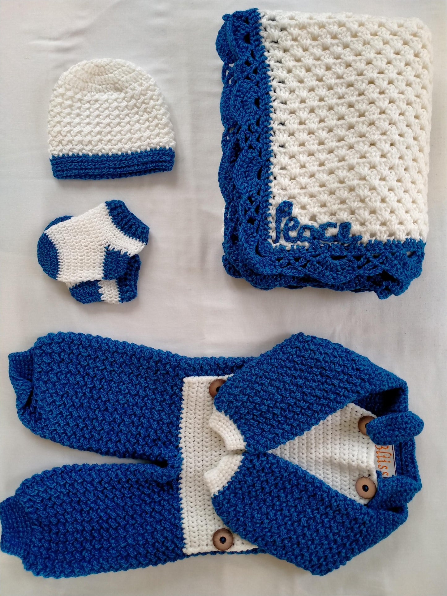 Handmade Baby Set - Cobalt Blue