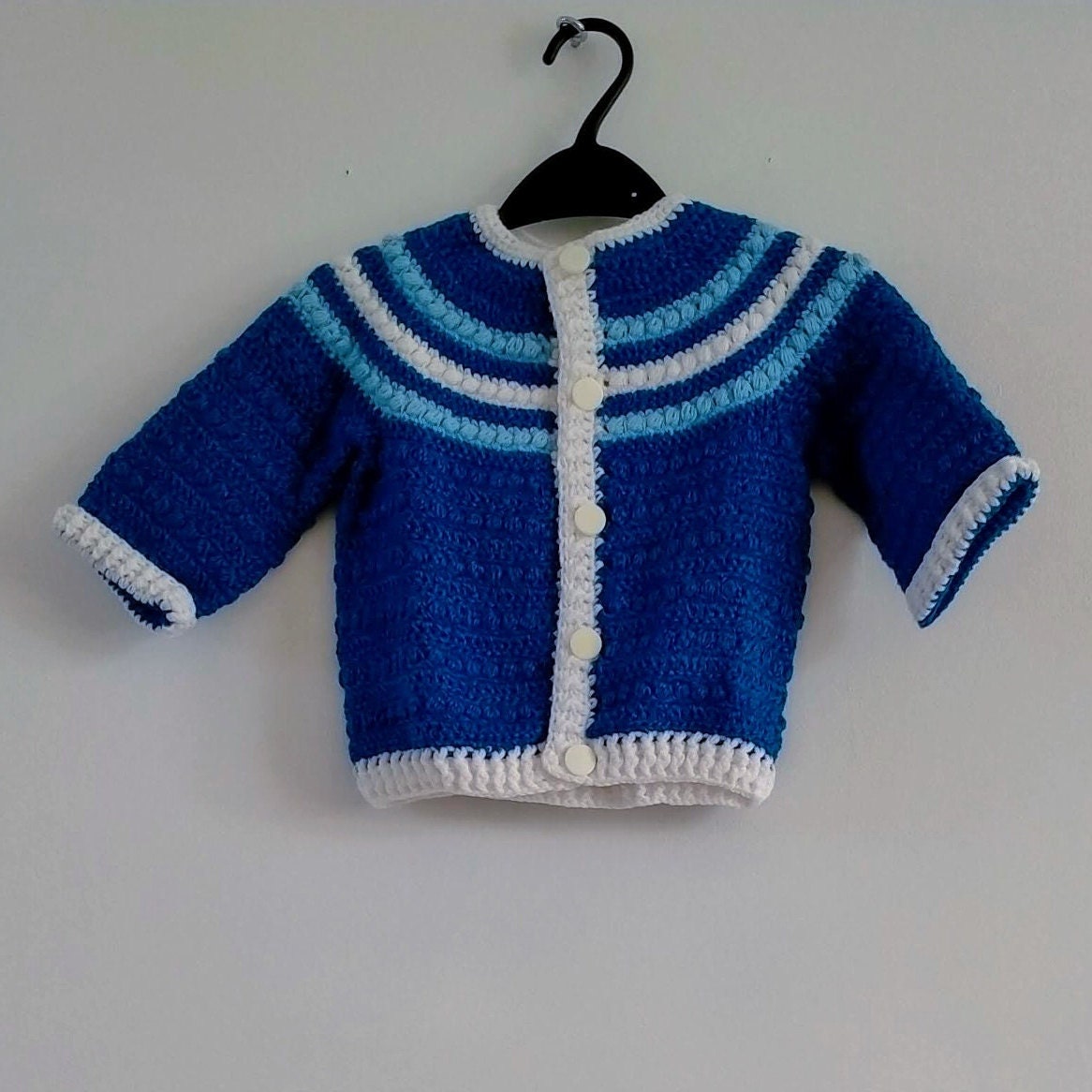 Handmade Two Piece Baby Set - Cobalt Blue