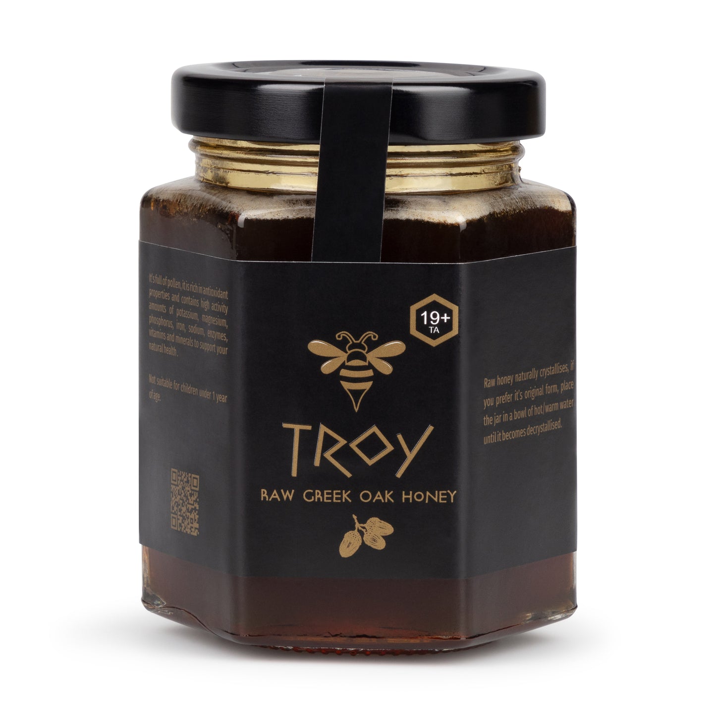 TROY RAW GREEK OAK HONEY TA 19+ , 100% Natural Raw Oak Honey 250g, is characterized as honey of very high nutritional value. Rich in antioxidants and minerals